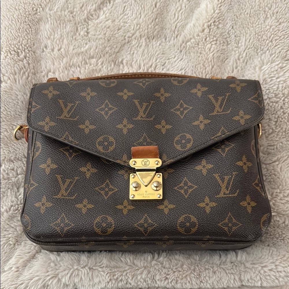 Louis Vuitton Brown Monogram Crossbody Bag with Gold Hardware